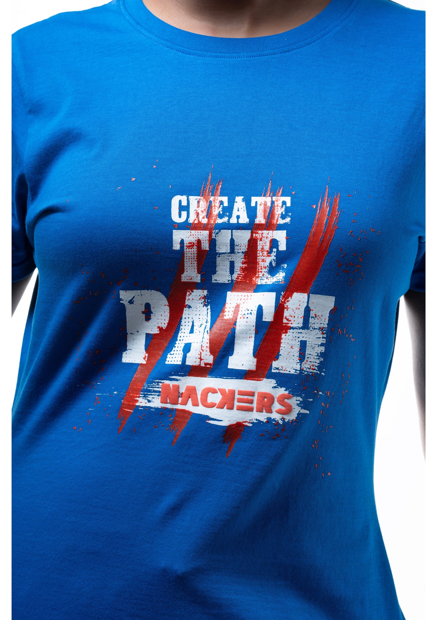 NACKERS Womens Lapis Blue 100% Super Combed Premium Cotton Half Sleeves Regular Tshirt