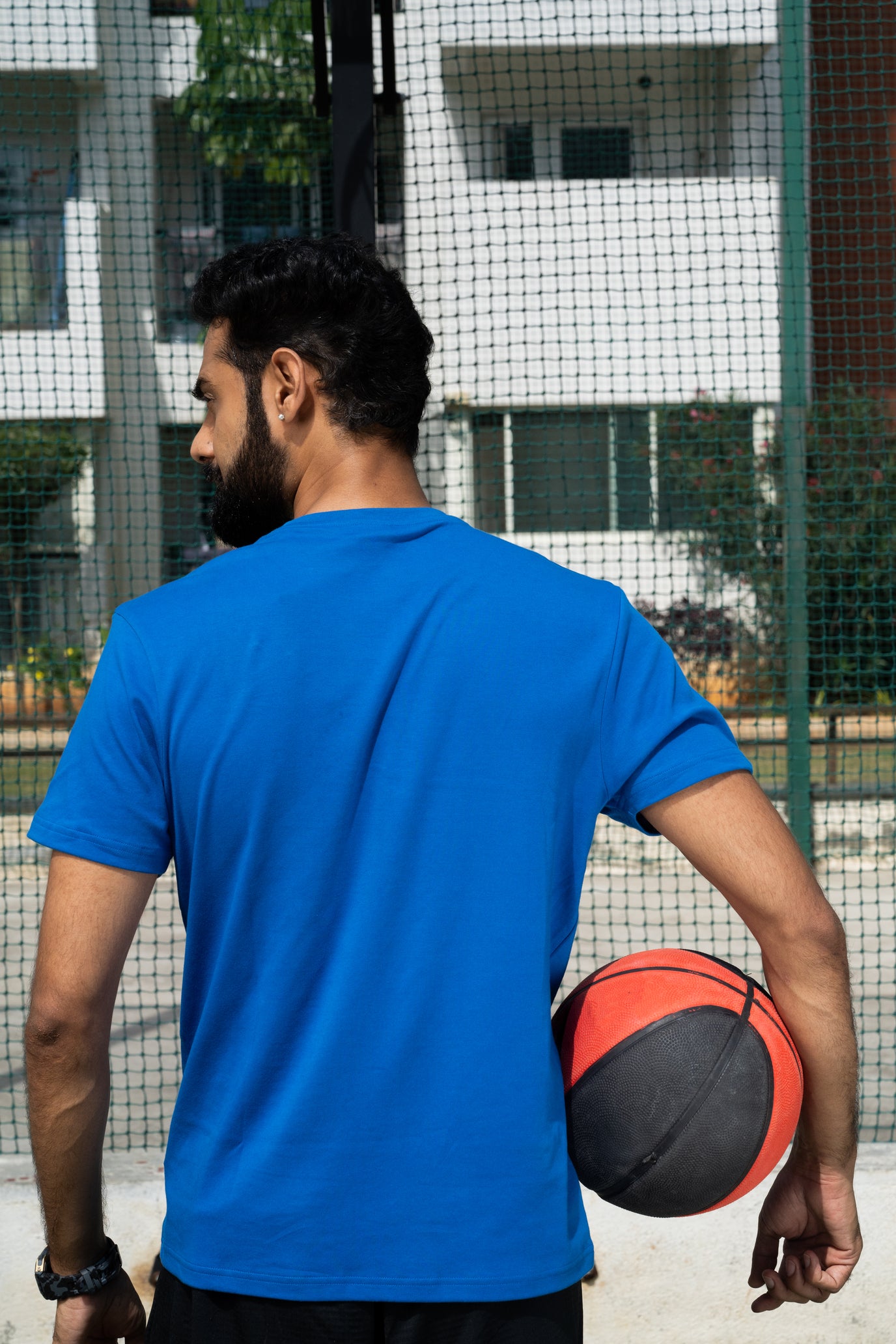 NACKERS Mens Imperial Blue 100% Interlock Soft Touch Cotton Half Sleeves Regular Tshirt