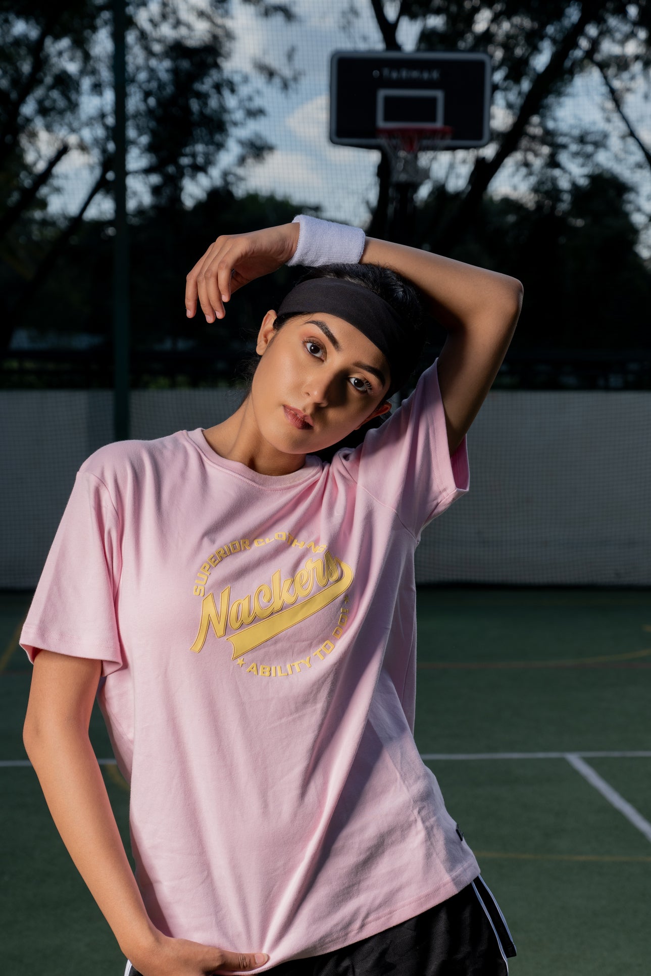 NACKERS Womens Nosegay Pink 100% Interlock Cotton Oversized Tshirt Casual