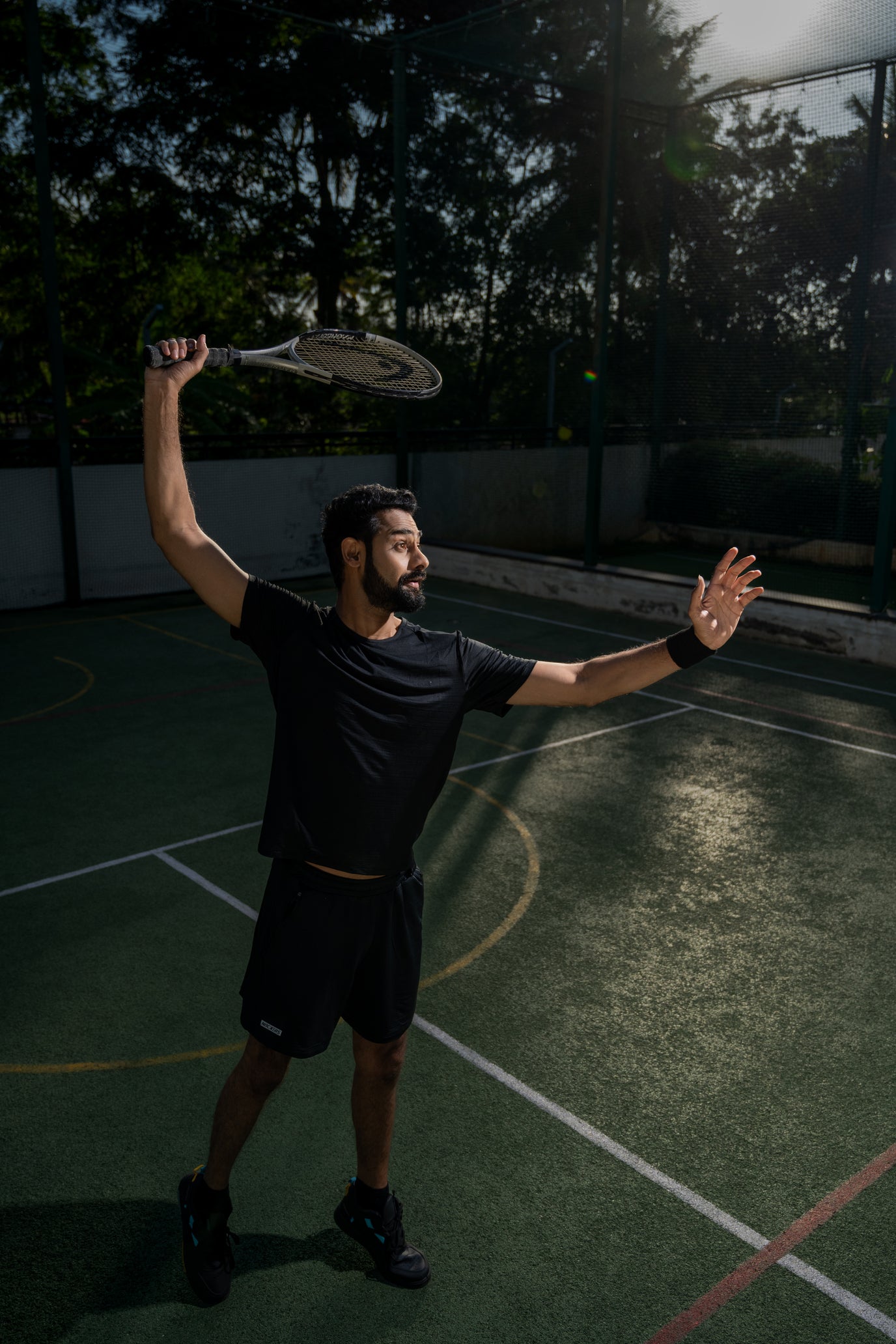 NACKERS Mens Black Polyster Chameleon Spandex Knit Half Sleeves Tshirt