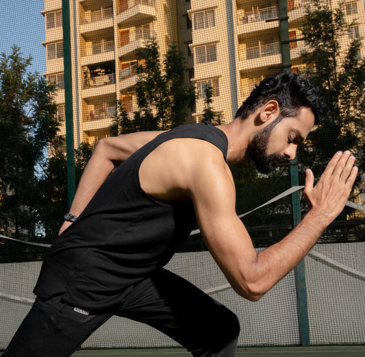 NACKERS Mens Black Bamboo fabric Sleeveless Regular Tshirt
