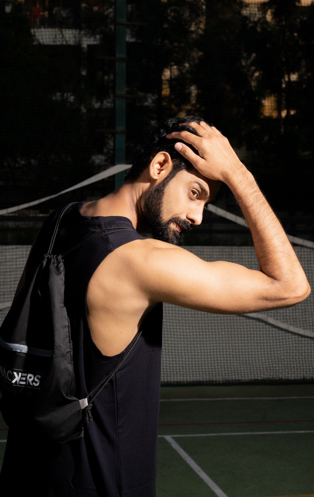 NACKERS Mens Black Bamboo fabric Sleeveless Regular Tshirt