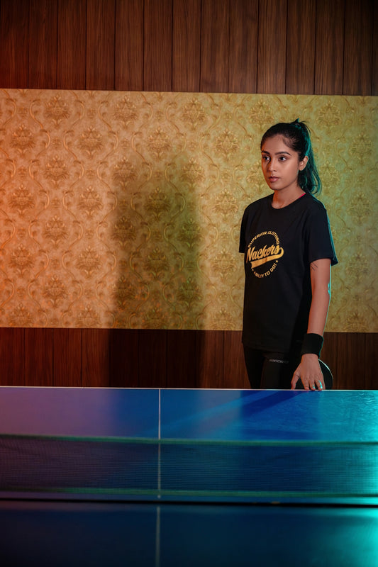 NACKERS Womens Black 100% Interlock Soft Touch Cotton Half Sleeves Regular Tshirt