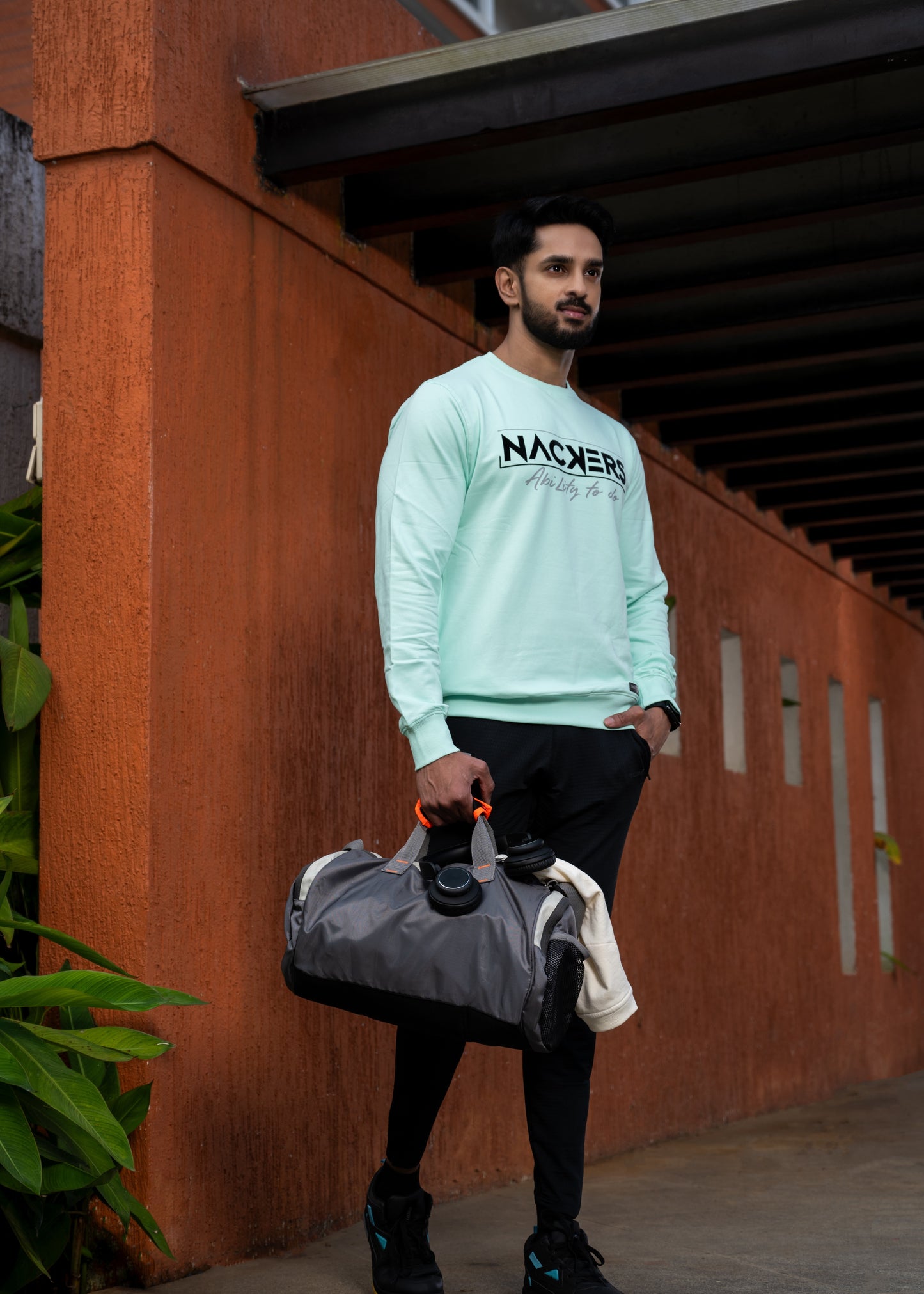 NACKERS Men's Sea Green 100 % Premium Cotton Full Sleeves Sweatshirt with Side Pockets