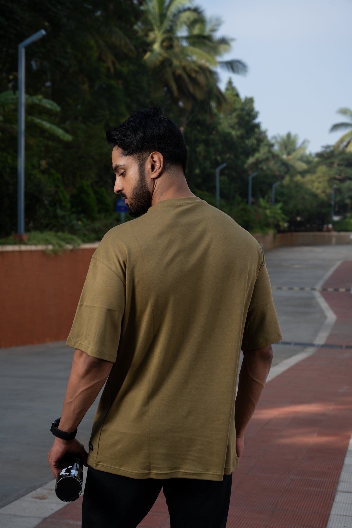 NACKERS Men's Olive Drab 100% Interlock Soft Touch Cotton Unisex Oversized Tshirt