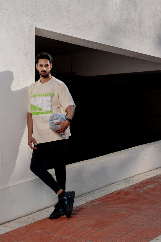 NACKERS Men's White Smoke 100% Interlock Soft Touch Cotton Unisex Oversized Tshirt