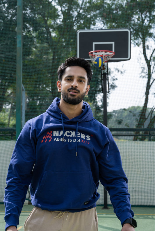 NACKERS Men's Navy Blue 100 % Premium Cotton Full Sleeves Hoodies