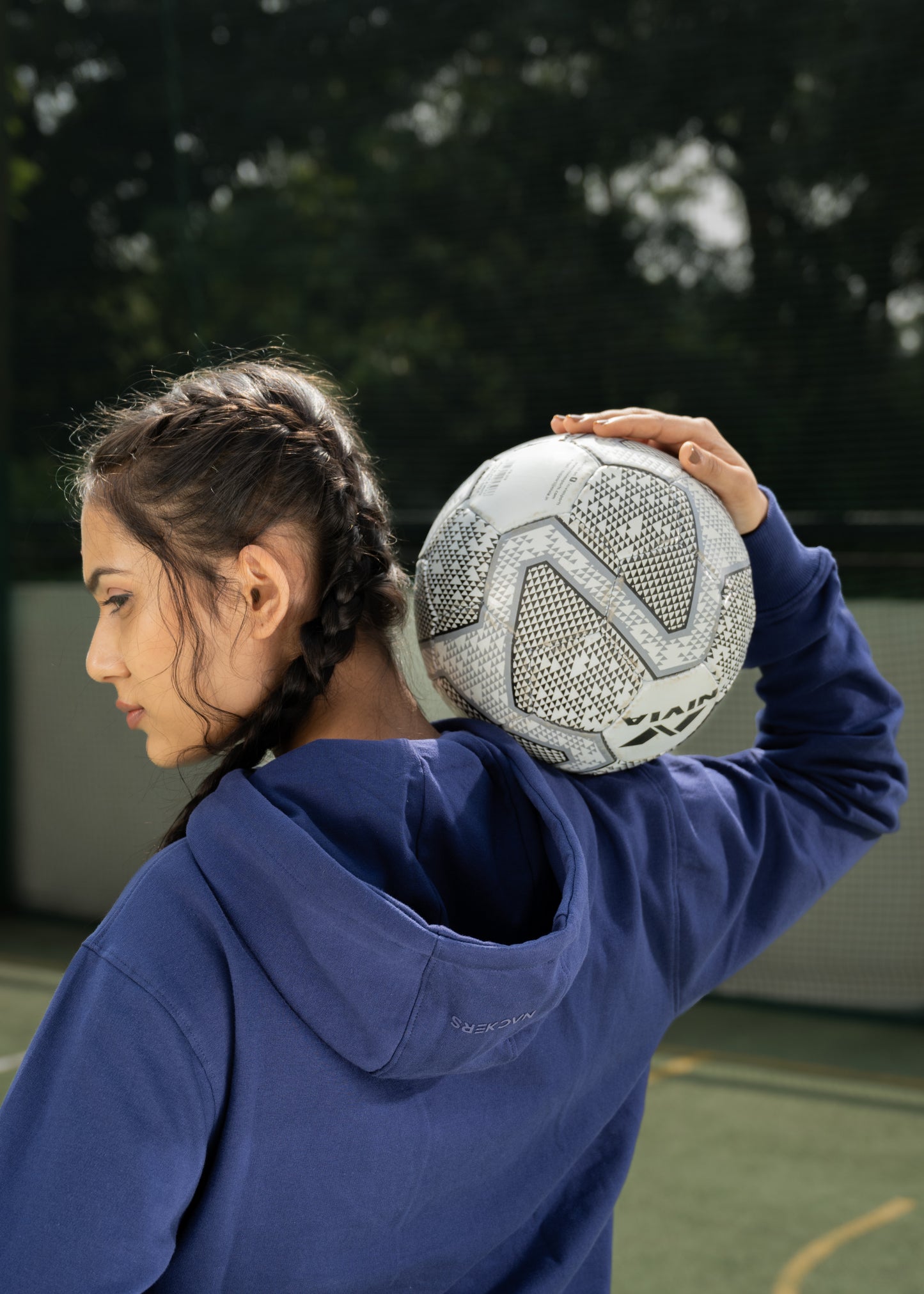 NACKERS Women's Navy Blue 100 % Premium Cotton Full Sleeves Hoodies