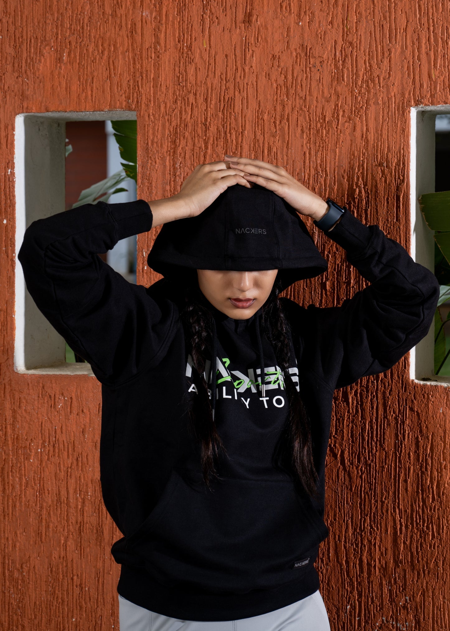 NACKERS Women's Black 100 % Premium Cotton Full Sleeves Hoodies