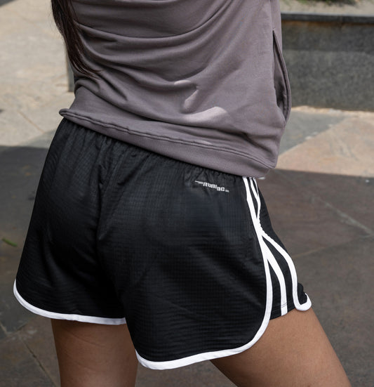 NACKERS Womens Black Polyster Spandex Jaquard Knit Shorts Shorts