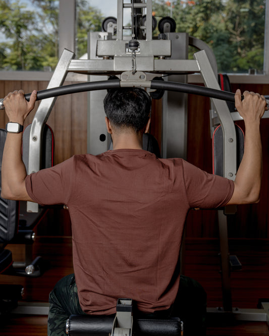 NACKERS Mens Brown Stone 100% Authentic Supima Cotton Half Sleeves Regular Tshirt