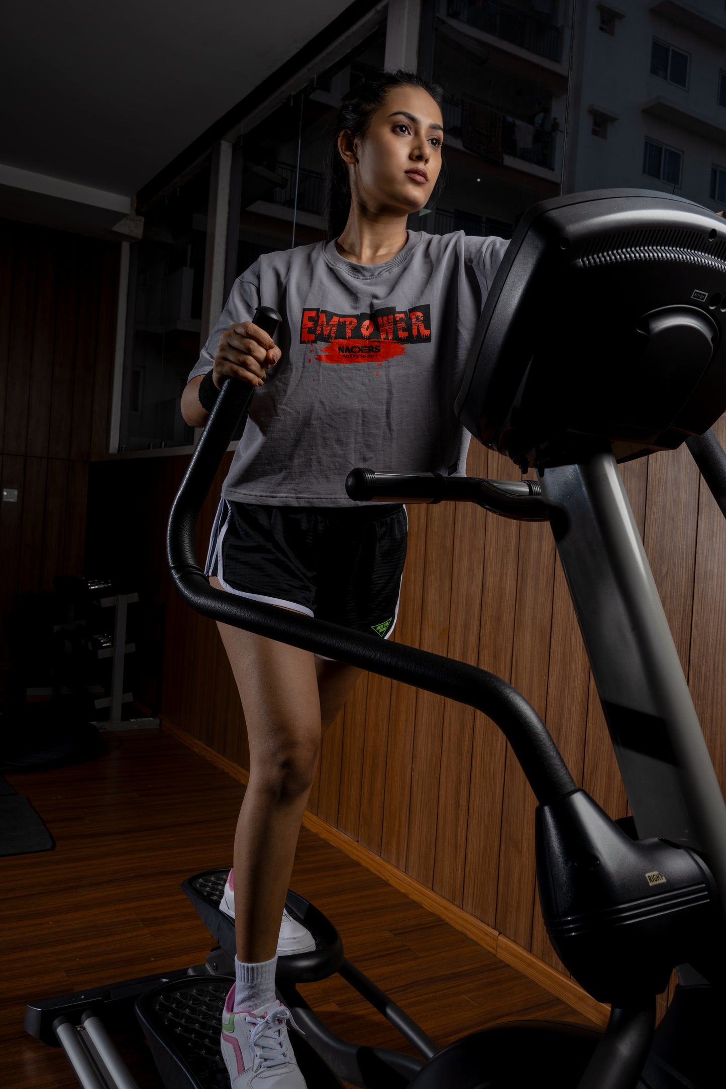 NACKERS Womens Skyrocket Grey 100% Super Combed Premium Cotton, Loopknit Cropped Oversized Tshirt