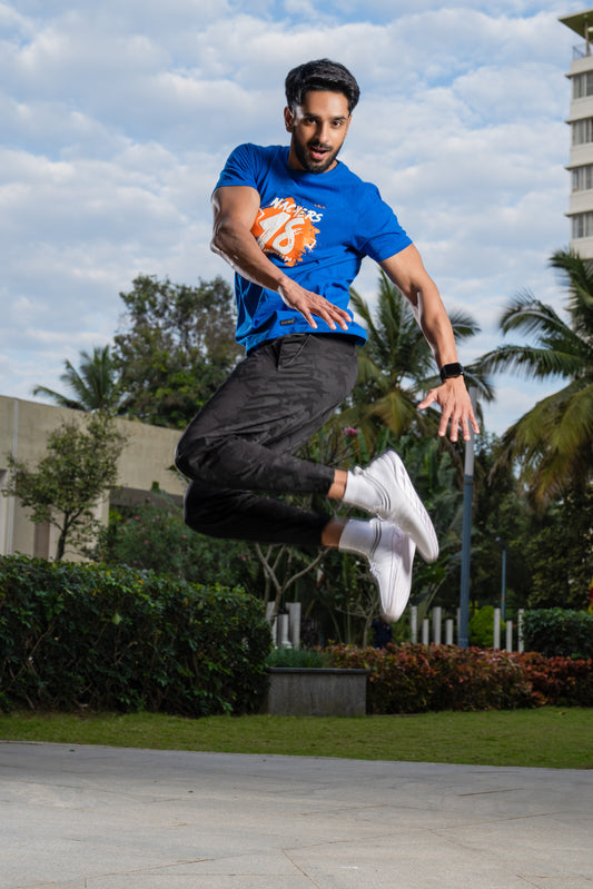 NACKERS Mens Lapis Blue 100% Super Combed Premium Cotton Half Sleeves Regular Tshirt