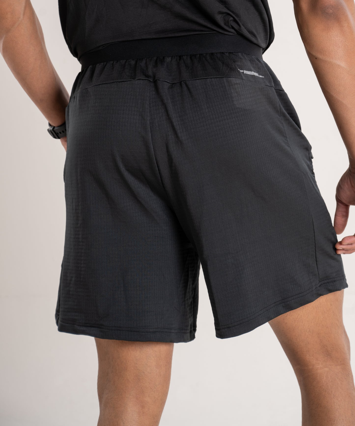 NACKERS Mens Black Polyster Spandex Jaquard Knit Shorts Shorts
