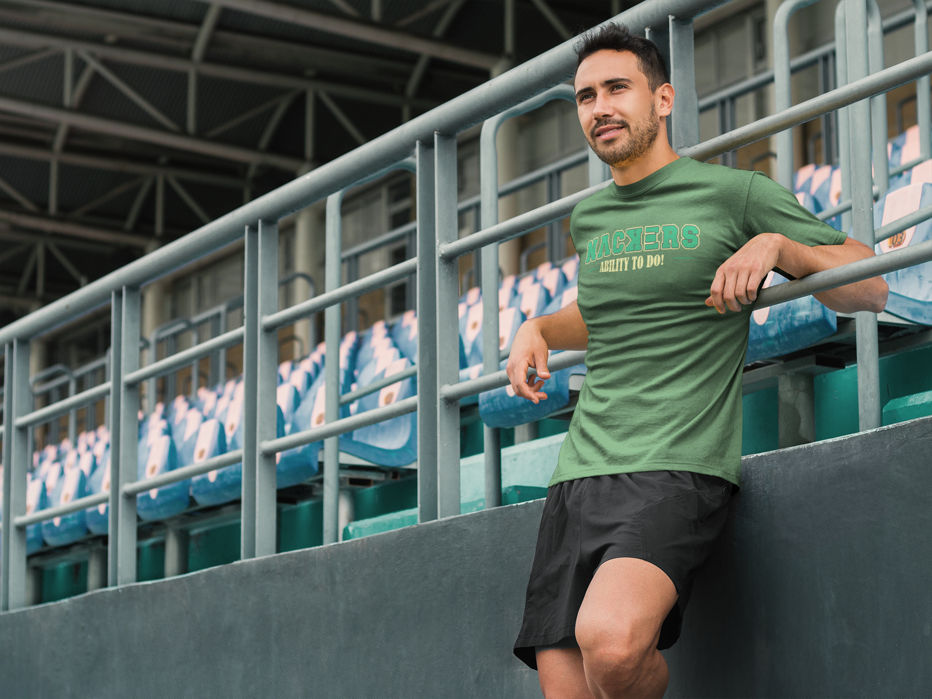 NACKERS Mens Rifle Green 100% Super Combed Premium Cotton Half Sleeves Regular Tshirt