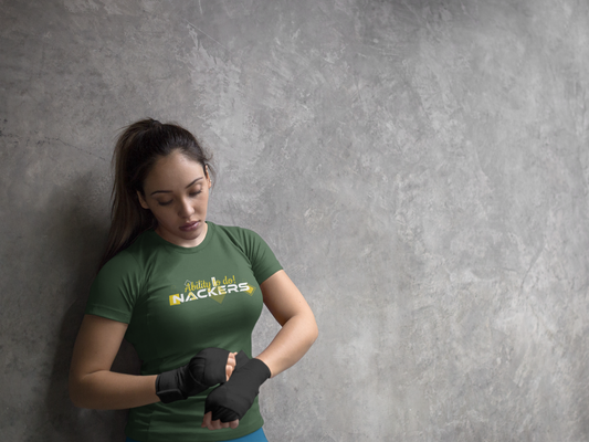 NACKERS Womens Rifle Green 100% Super Combed Premium Cotton Half Sleeves Regular Tshirt