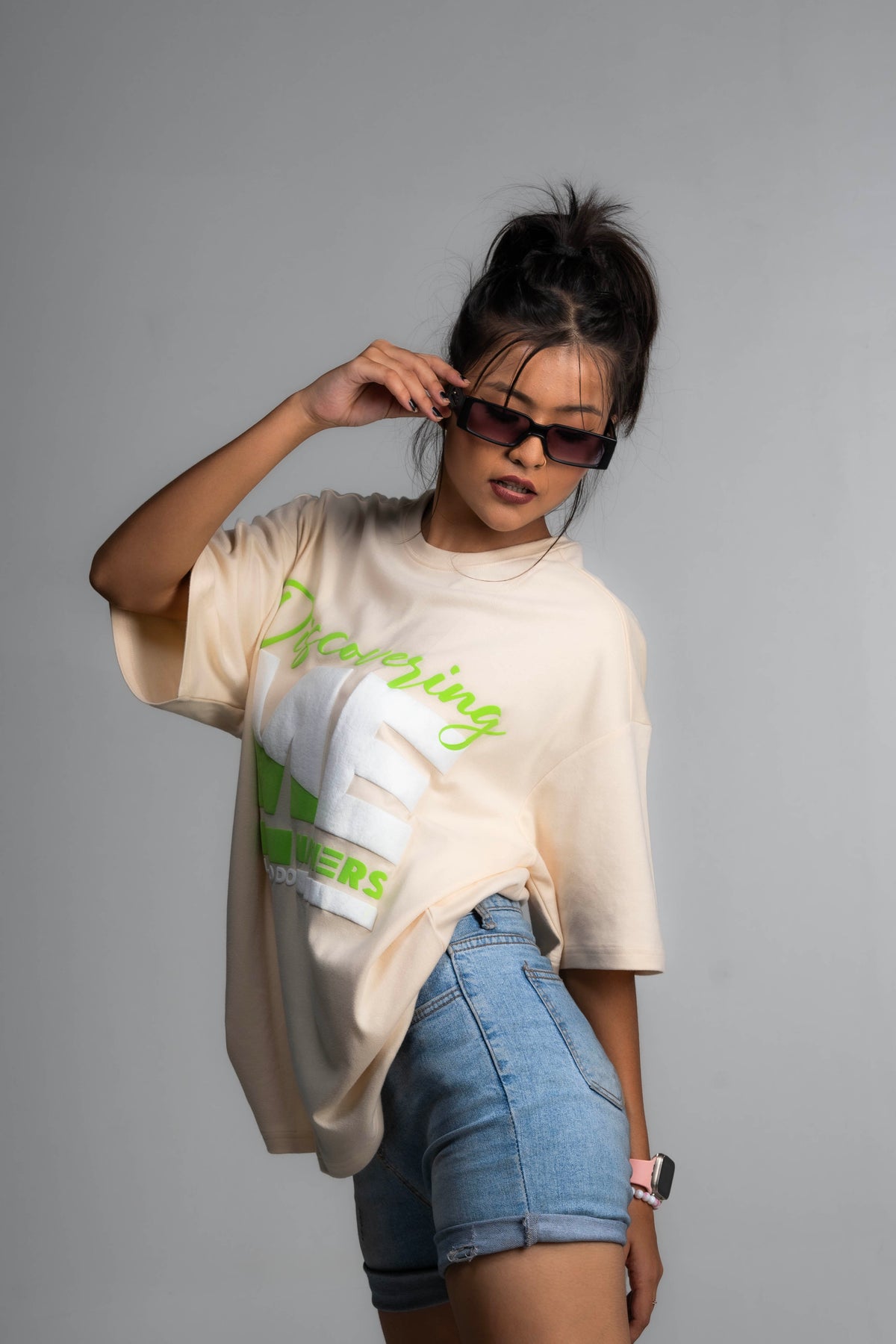 NACKERS Unisex White Smoke 100% Interlock Cotton Half Sleeves Tshirt Unisex Casual