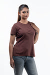 NACKERS Womens Brown Stone 100% Authentic Supima Cotton Half Sleeves Regular Tshirt