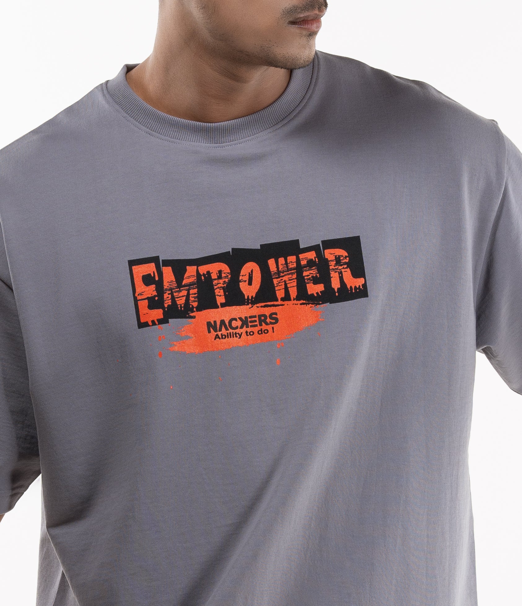 NACKERS Unisex Skyrocket Grey 100% Super Combed Premium Cotton, Loopknit Oversized Tshirt