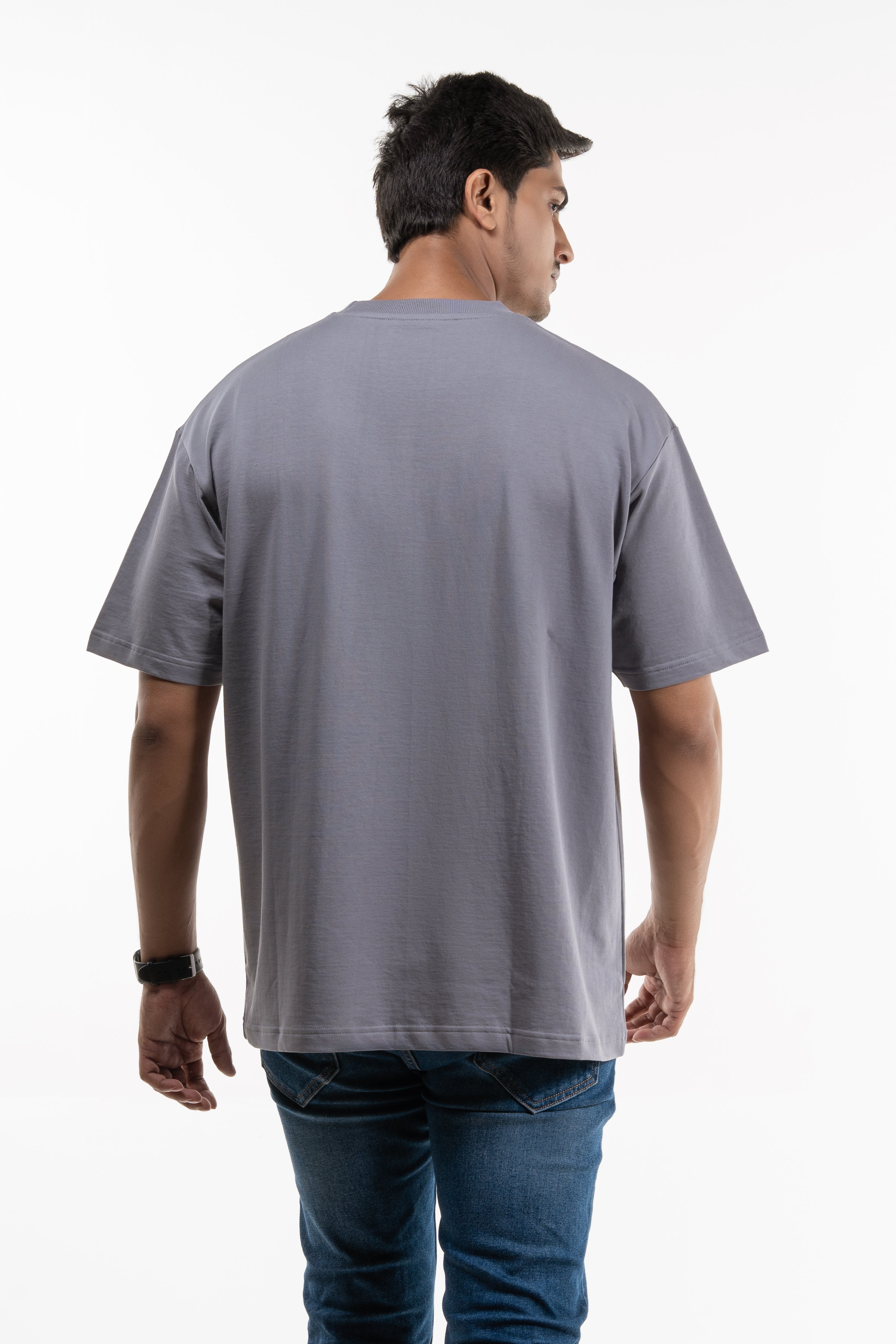 NACKERS Unisex Skyrocket Grey 100% Super Combed Premium Cotton, Loopknit Oversized Tshirt