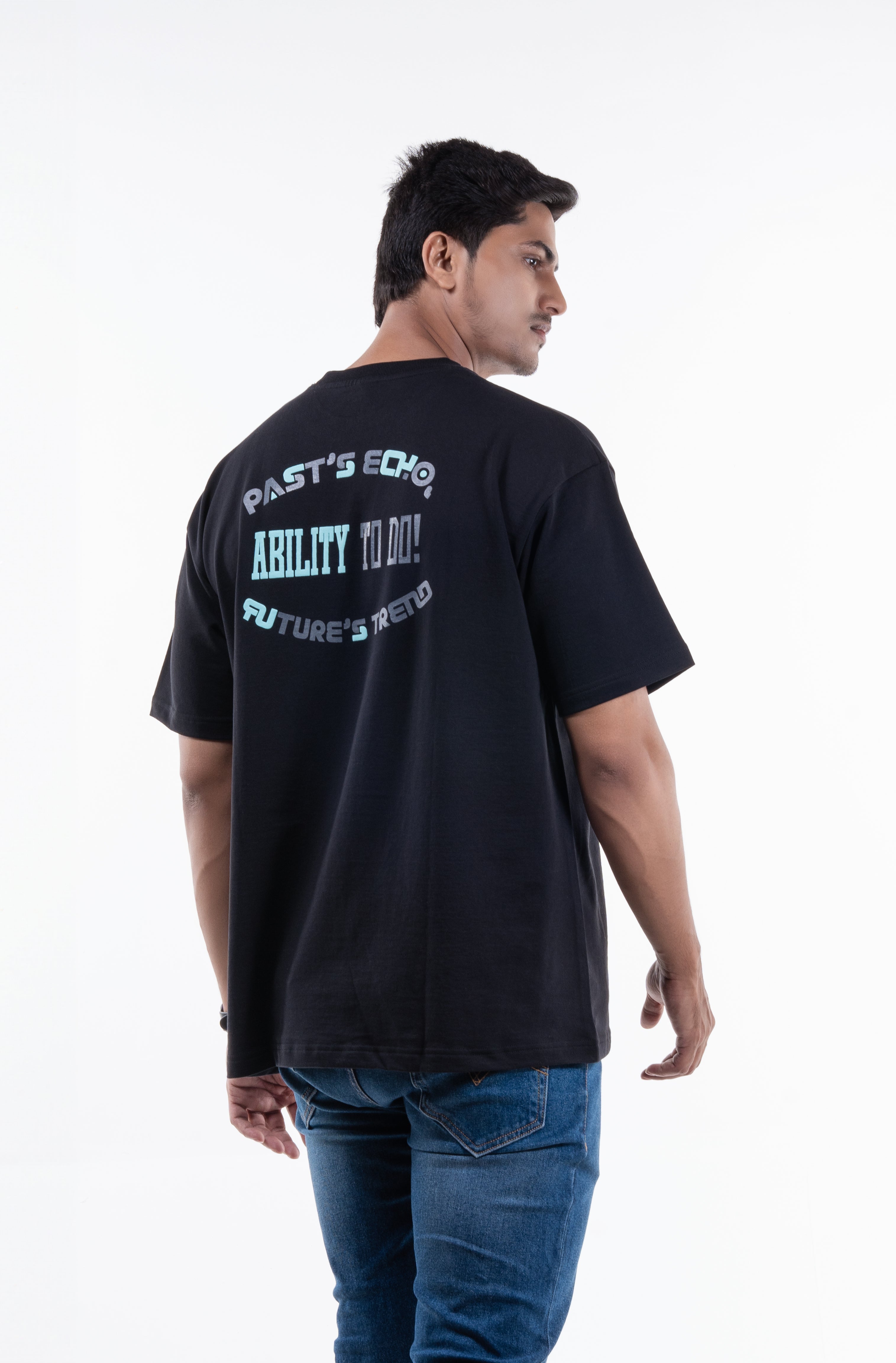 NACKERS Unisex Black 100% Super Combed Premium Cotton, Loopknit Unisex Oversized Tshirt