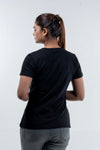 NACKERS Womens Black 100% Super Combed Premium Cotton Half Sleeves Regular Tshirt