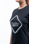 NACKERS Womens Black 100% Super Combed Premium Cotton Half Sleeves Regular Tshirt