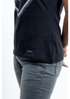 NACKERS Womens Black 100% Super Combed Premium Cotton Half Sleeves Regular Tshirt
