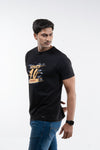 NACKERS Mens Black 100% Super Combed Premium Cotton Half Sleeves Regular Tshirt