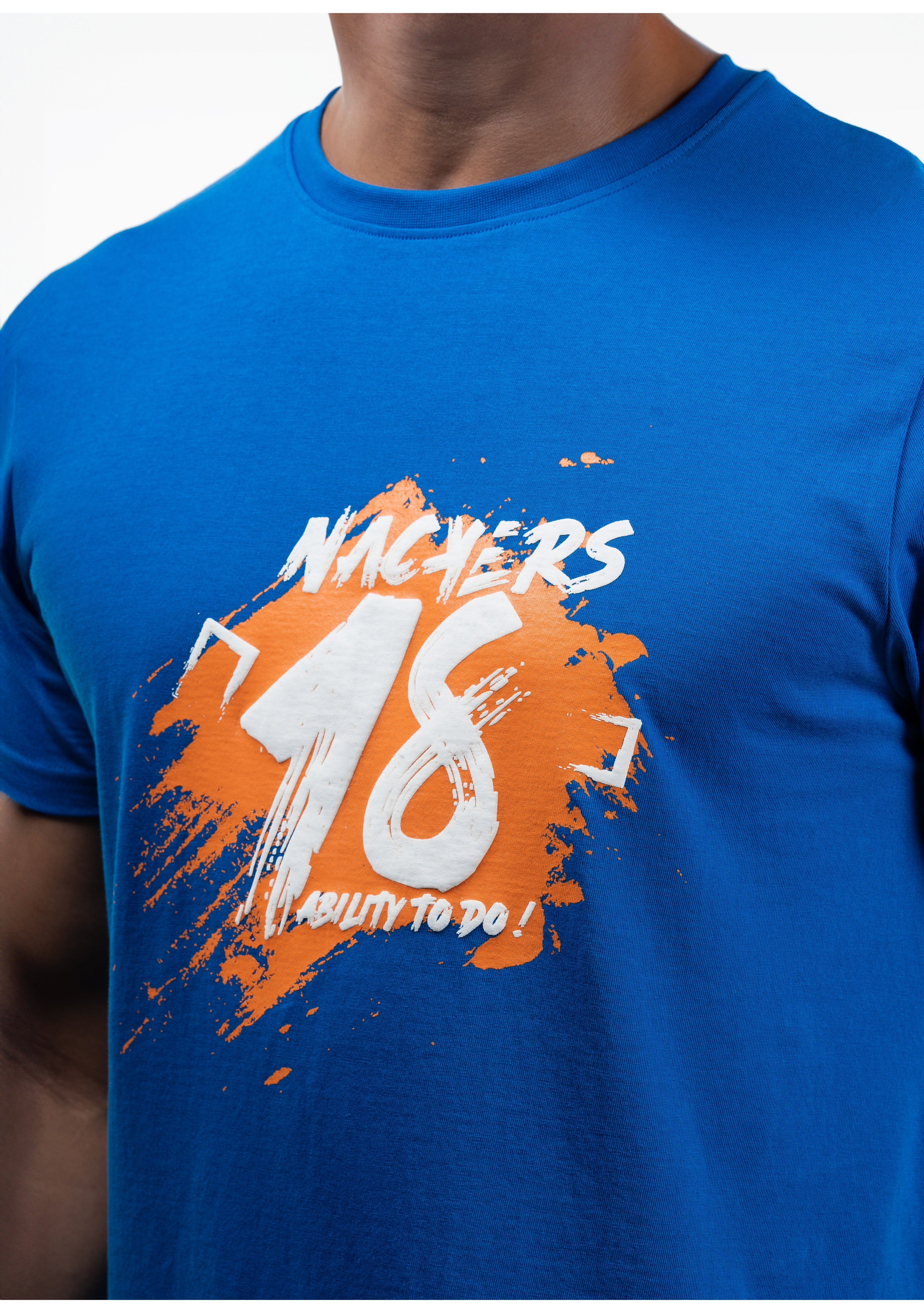 NACKERS Mens Lapis Blue 100% Super Combed Premium Cotton Half Sleeves Regular Tshirt