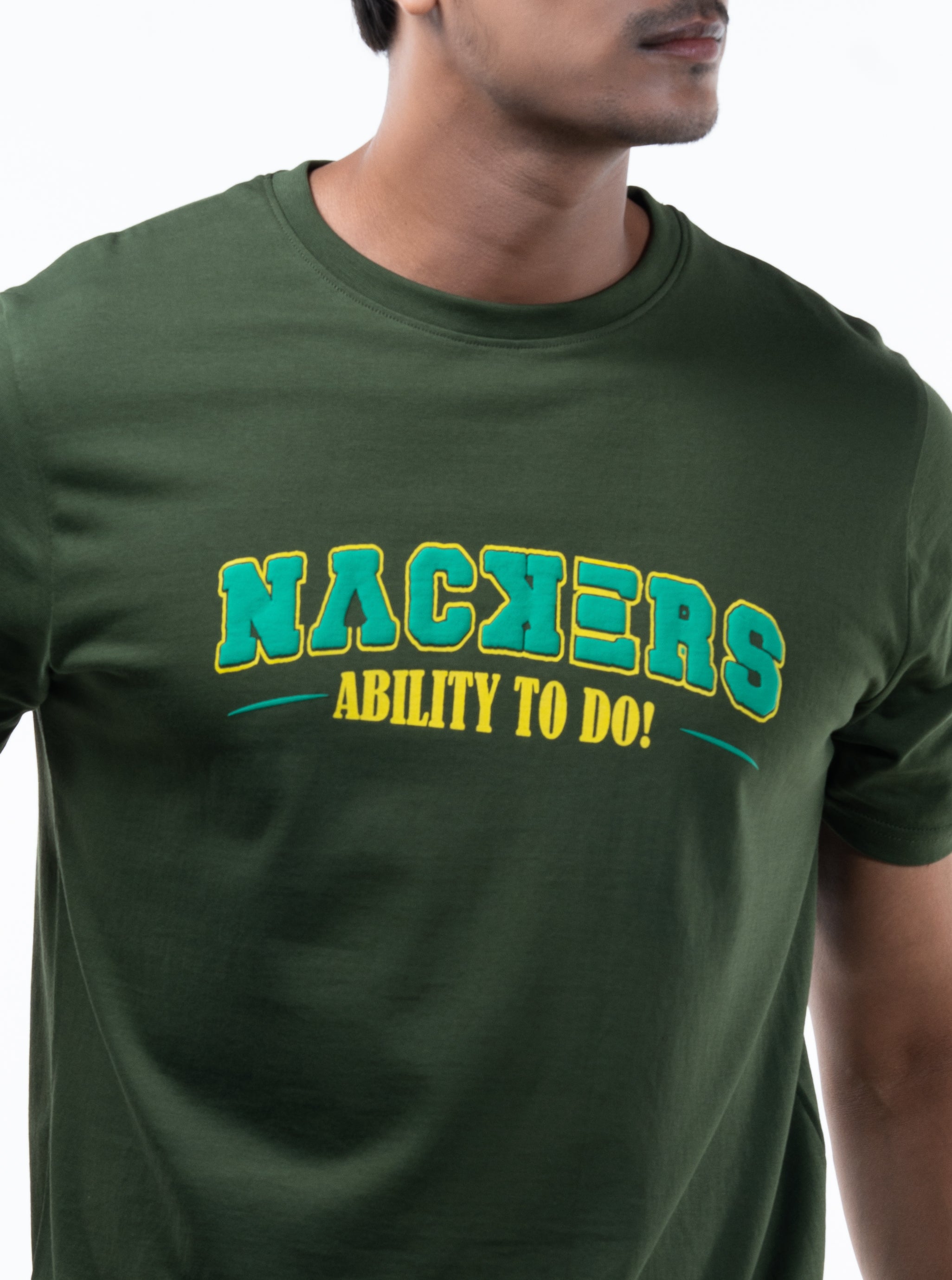 NACKERS Mens Rifle Green 100% Super Combed Premium Cotton Half Sleeves Regular Tshirt