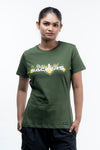 NACKERS Womens Rifle Green 100% Super Combed Premium Cotton Half Sleeves Regular Tshirt