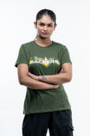 NACKERS Womens Rifle Green 100% Super Combed Premium Cotton Half Sleeves Regular Tshirt