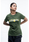 NACKERS Womens Rifle Green 100% Super Combed Premium Cotton Half Sleeves Regular Tshirt