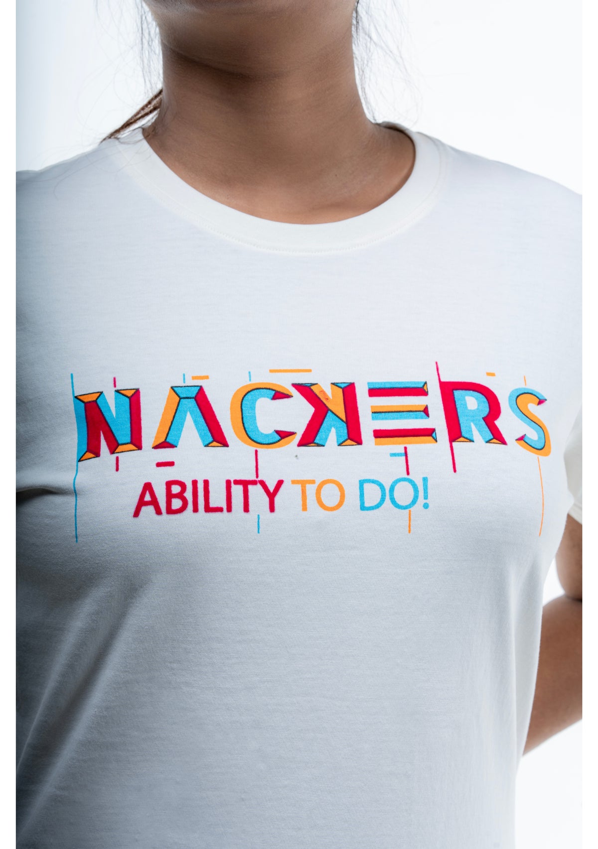 NACKERS Womens Whisper White 100% Super Combed Premium Cotton Half Sleeves Regular Tshirt