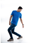 NACKERS Mens Imperial Blue 100% Authentic Supima Cotton Half Sleeves Regular Tshirt