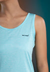 NACKERS Womens Aqua Polyster Melange Sleeveless for Sports, Gym Sessions Tshirt