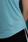 NACKERS Womens Aqua Polyster Melange Sleeveless for Sports, Gym Sessions Tshirt