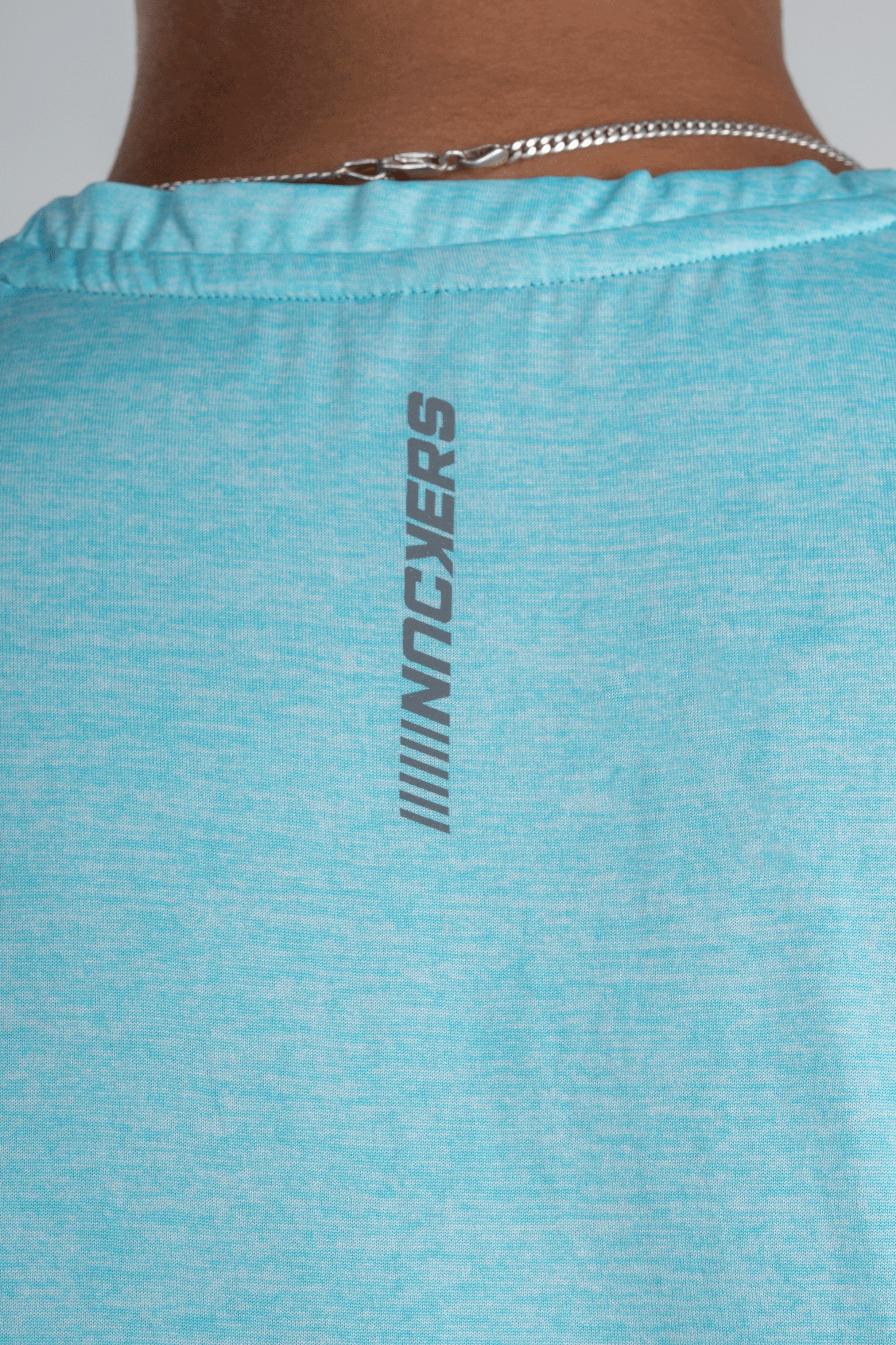 NACKERS Men's Aqua Polyester Melange Sleeveless T-shirt for Sports, Gym Sessions