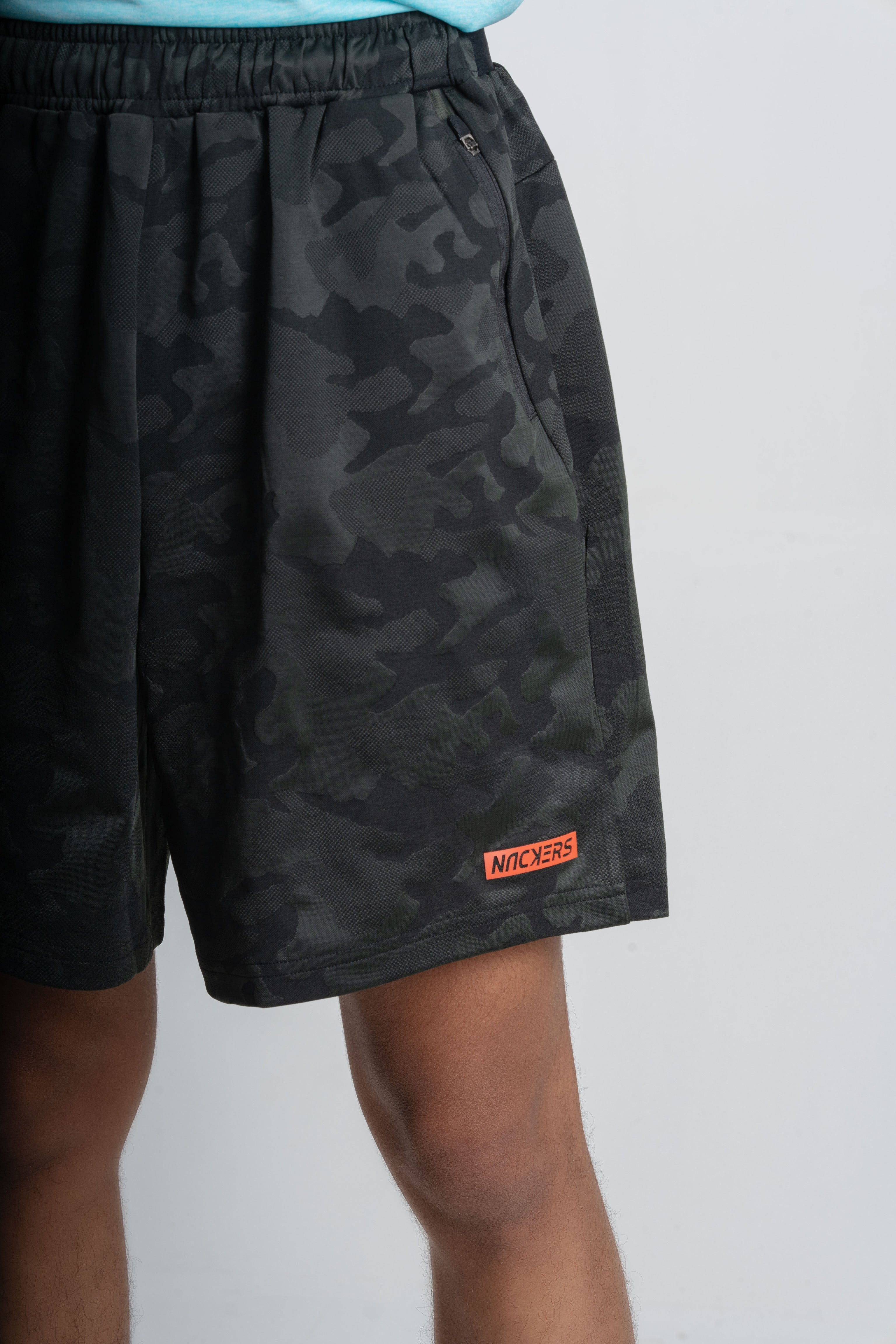 NACKERS Women's Olive Polyster Camou Jacquard Shorts for Casual, Sports, Gym Sessions