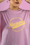 NACKERS Womens Nosegay Pink 100% Interlock Cotton Oversized Tshirt Casual