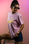 NACKERS Womens Nosegay Pink 100% Interlock Cotton Oversized Tshirt Casual