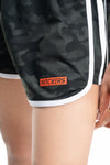NACKERS Women's Olive Polyster Camou Jacquard Shorts for Casual, Sports, Gym Sessions