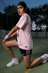 NACKERS Womens Nosegay Pink 100% Interlock Cotton Oversized Tshirt Casual