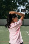 NACKERS Womens Nosegay Pink 100% Interlock Cotton Oversized Tshirt Casual