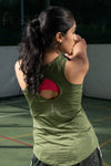 NACKERS Womens Olive Polyster Chameleon Spandex Knit Sleeveless Tshirt