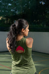 NACKERS Womens Olive Polyster Chameleon Spandex Knit Sleeveless Tshirt