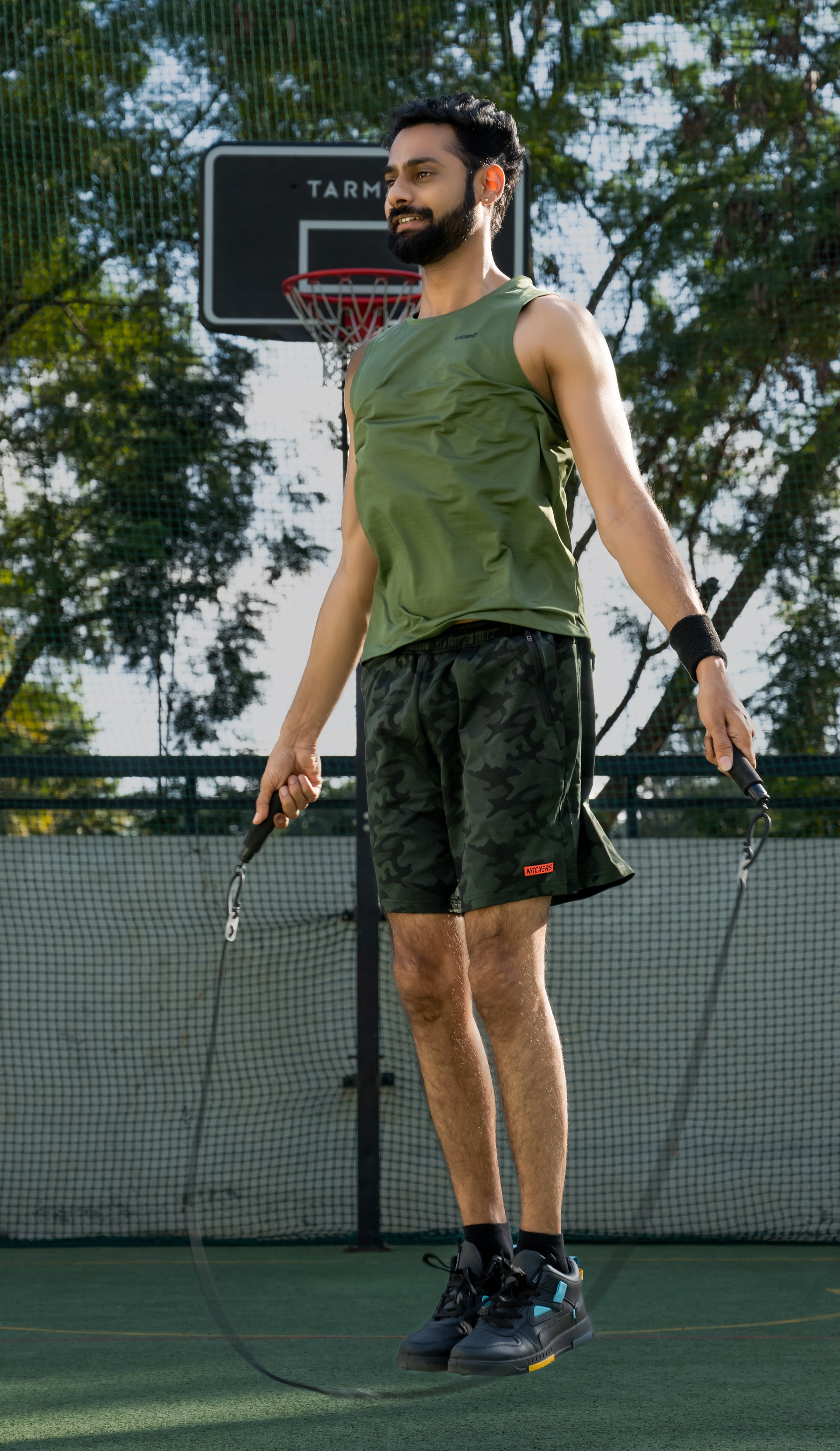 NACKERS Mens Olive Polyster Camou Jacquard Shorts for Casual, Sports, Gym Sessions