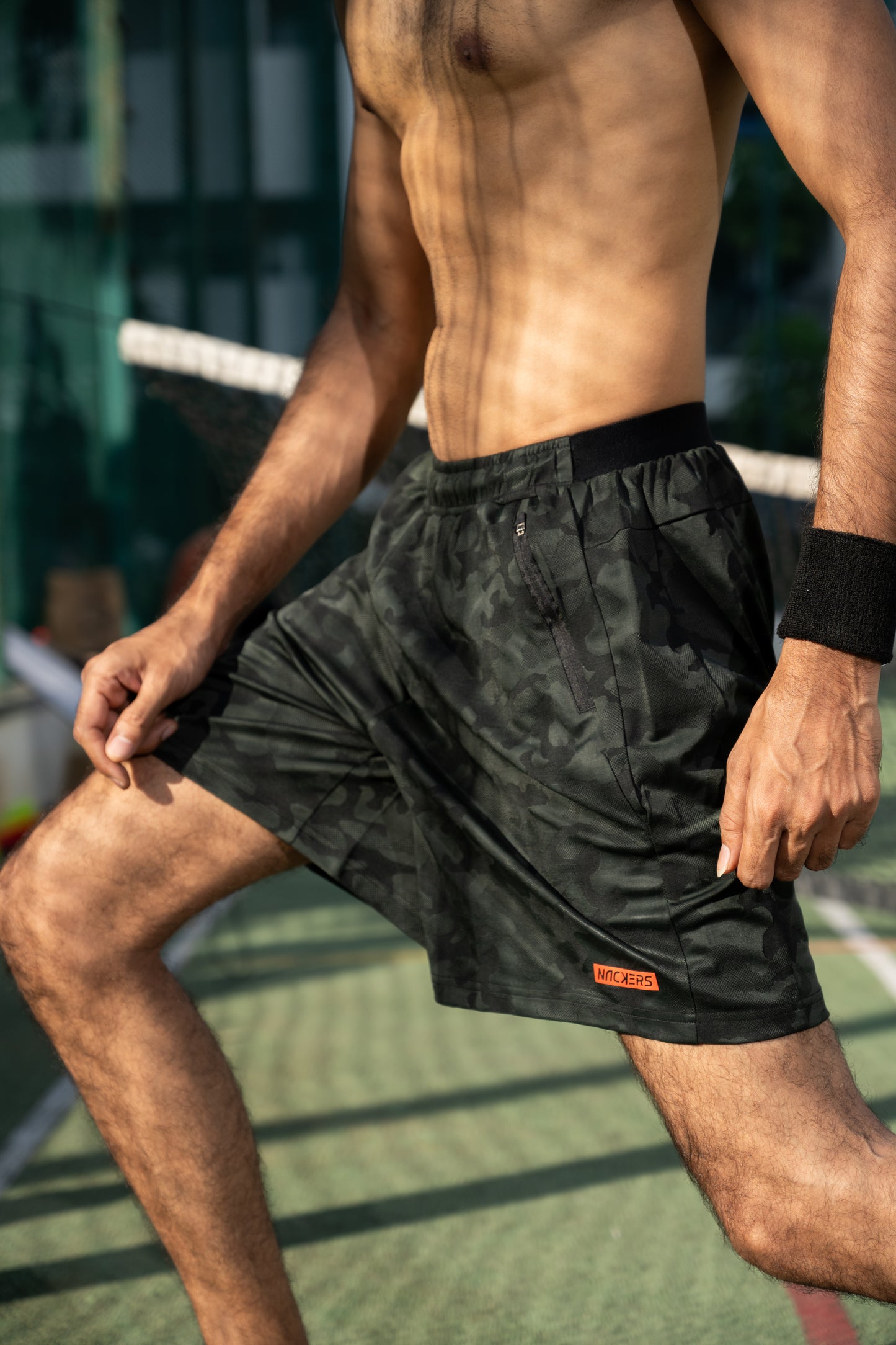 NACKERS Mens Olive Polyster Camou Jacquard Shorts for Casual, Sports, Gym Sessions
