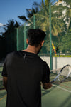 NACKERS Mens Black Polyster Chameleon Spandex Knit Half Sleeves Tshirt